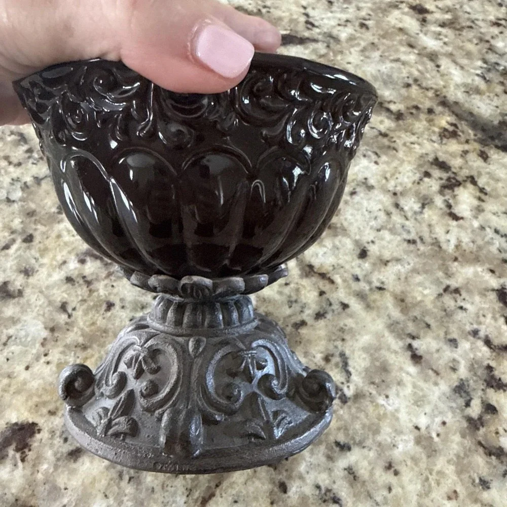 Drake Onyx Candy Dish Dark Chocolate Brown